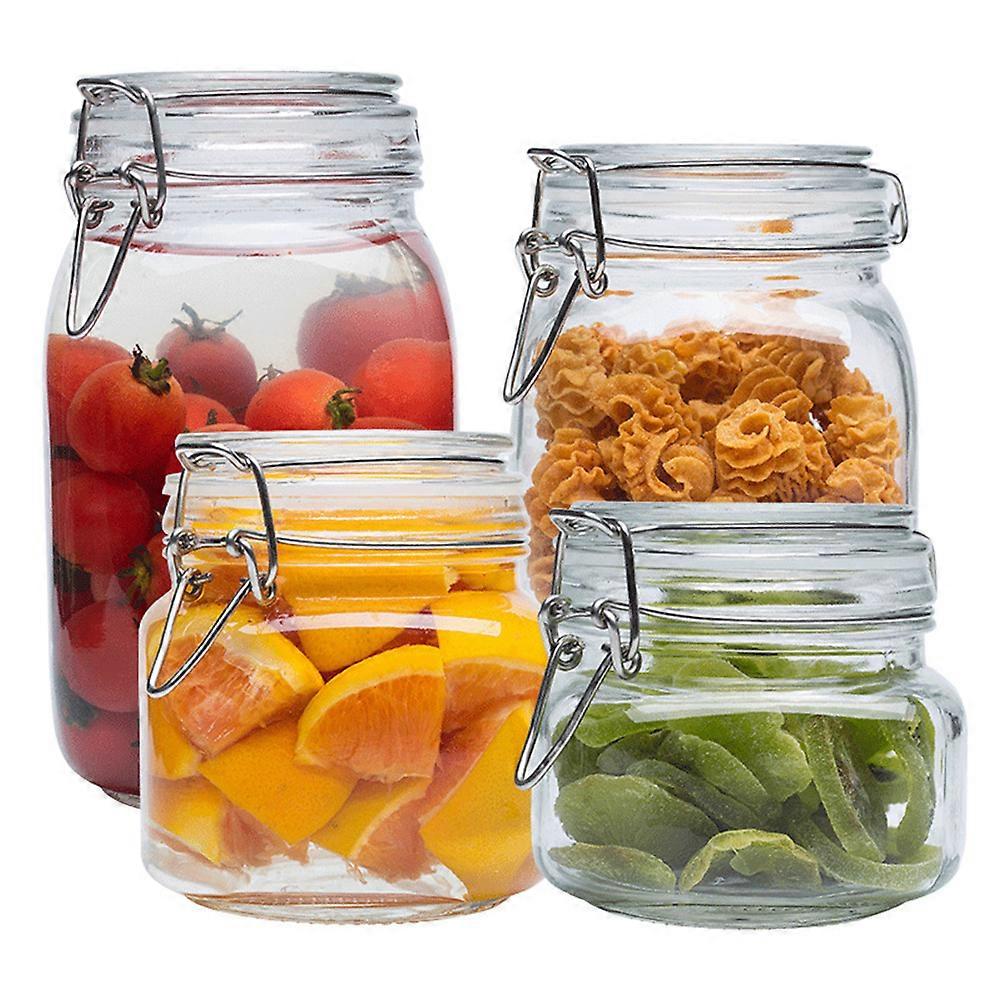 Potes com tampas, potes transparentes à prova de umidade para armazenamento para uso doméstico, 750 ml, 1 pacote