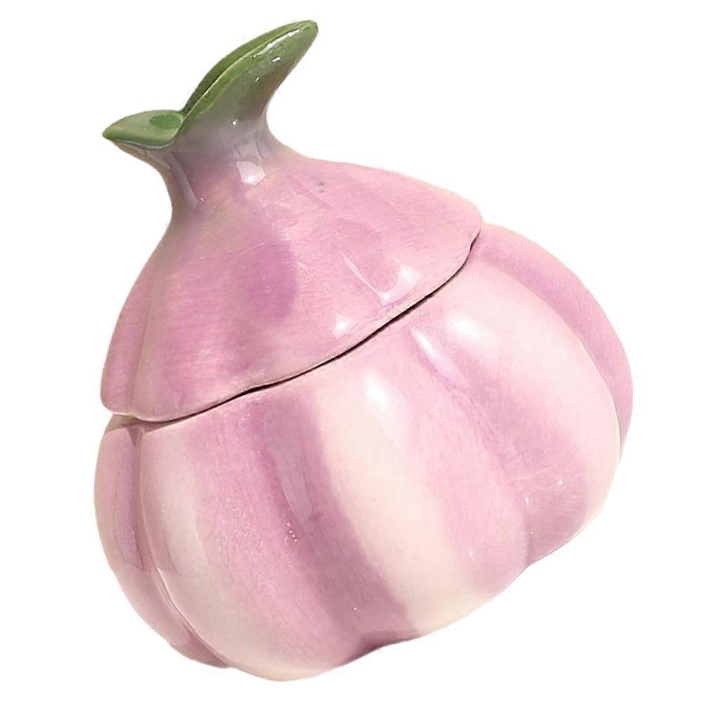 Onion Shaped Canister For Snack Storage And Jewelry Organization 2Pcs In Purple Color With Delicate Ceramic Material