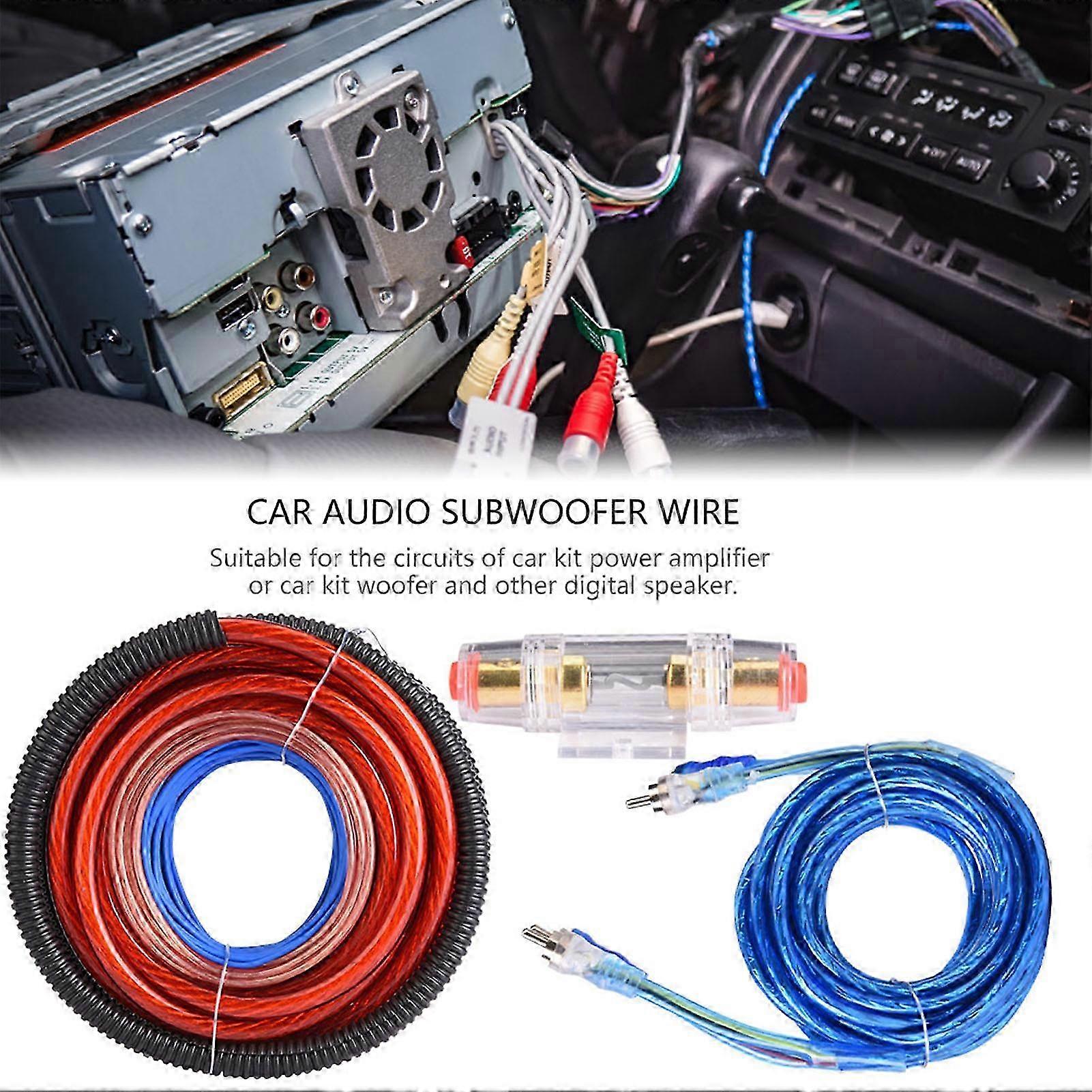 4 Gauge 2800W Car Subwoofer Amplifier Wire Kit with Fuse 5m Red Power Cable