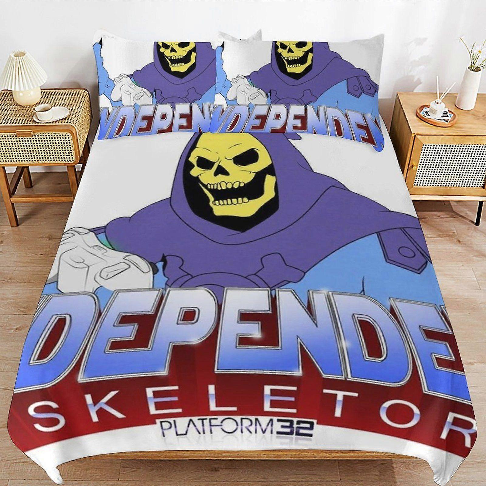 a445 Skeletor Premium Fabric Design Soft Feel Easy Zipper Closure Durable Duvet Cover Sets for Restful Nights b445
