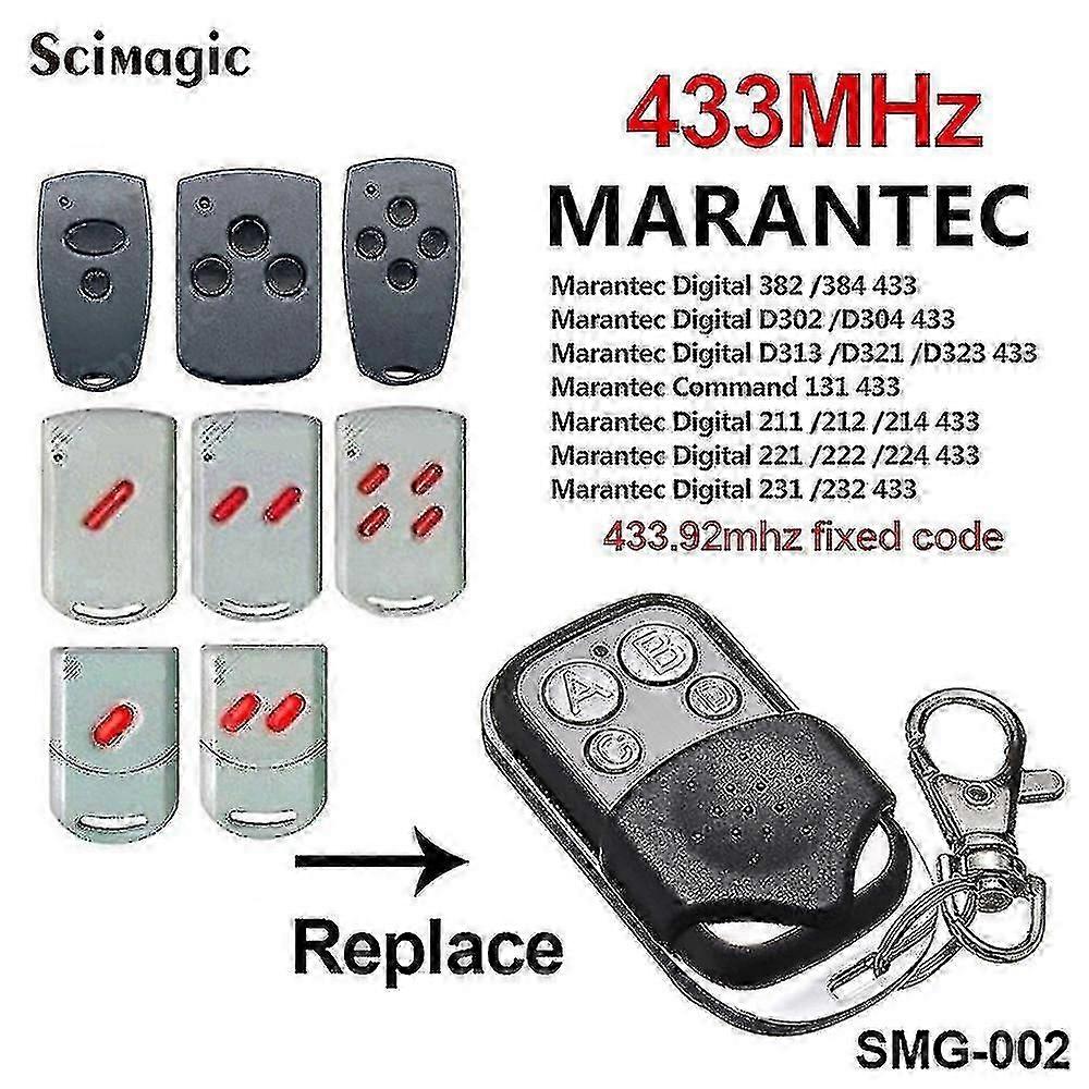 デジタルD302 D304 D313 433 D323 D382 D384 131 868のためのクローンのガレージのドアのリモートMarantec 868 Mhz/433mhz コマンド211 212 214 221