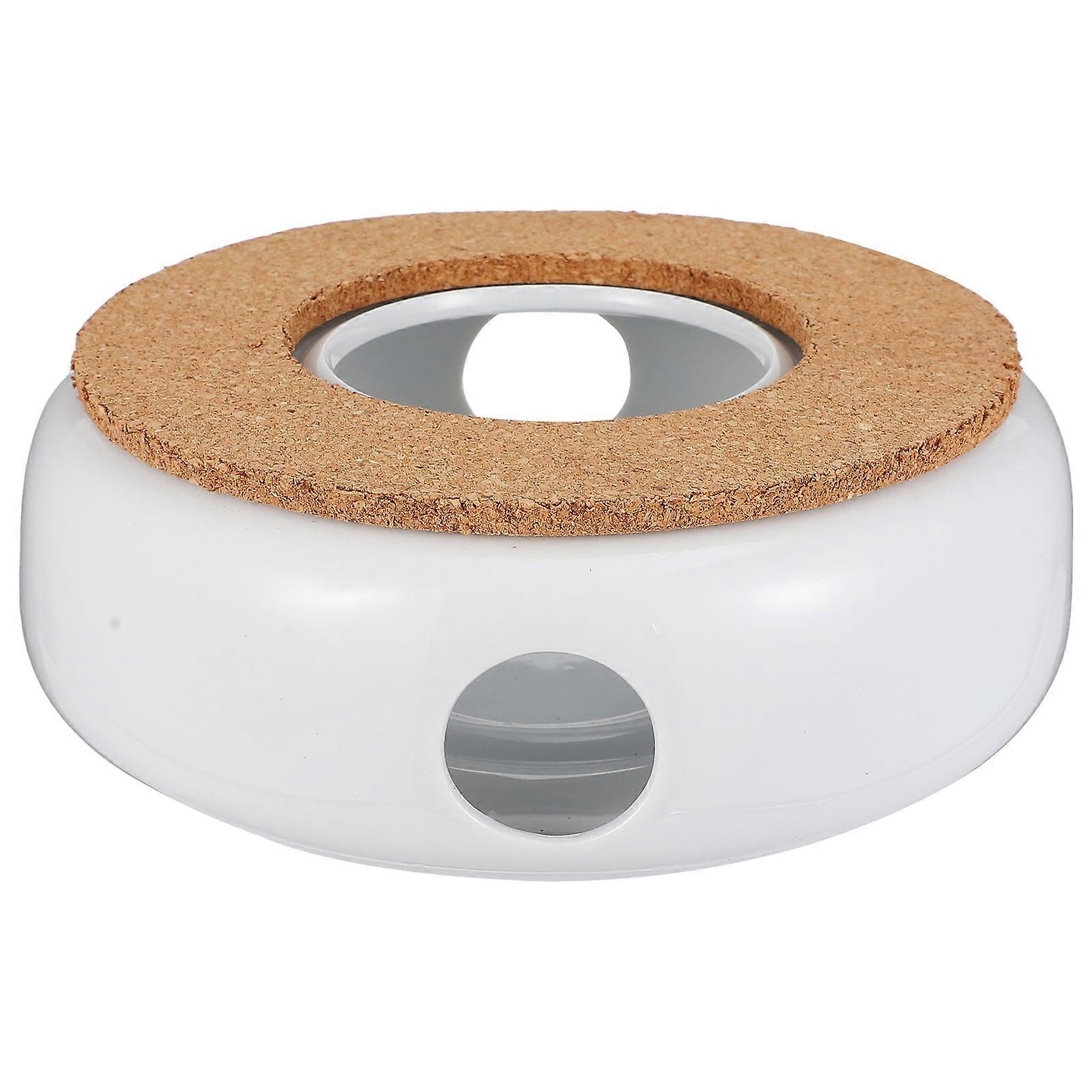 Ceramic Teapot Warmer for Tea Heating 2Pcs White Practical Home Use