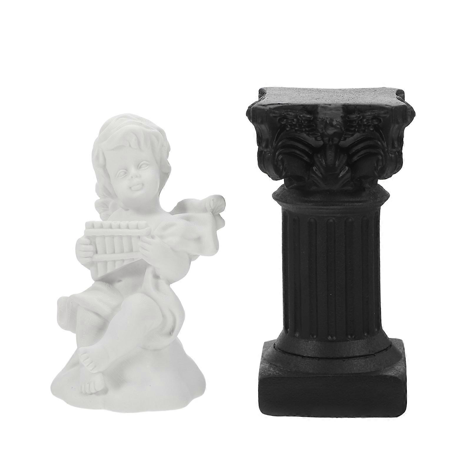 Mini Resin Roman Pillar Statue for Decor 2Pcs with Assorted Color
