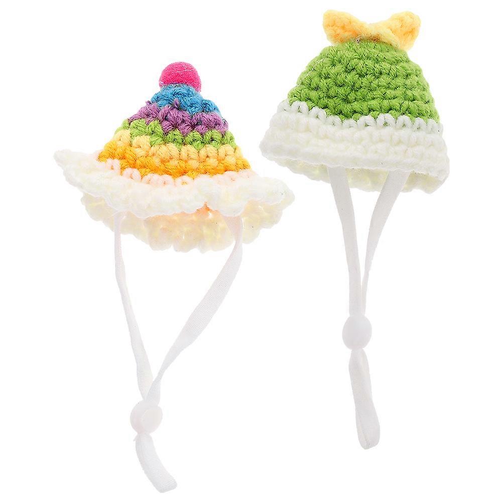 Mini Hamster Hat Knitted Small Animal Hat for Wearing 6Pcs