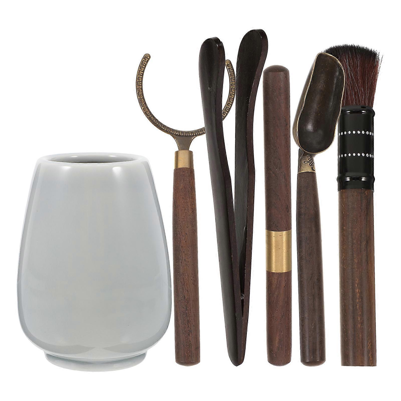 Tea Ceremony Bottle White Ceramic Tool for Tea Making 1Set