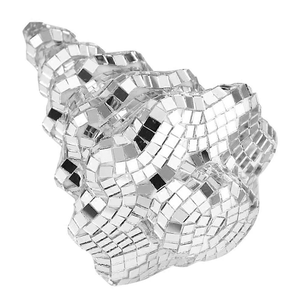 Silver Tabletop Mini Christmas Tree for Decor 2Pcs with Reflective Ornaments