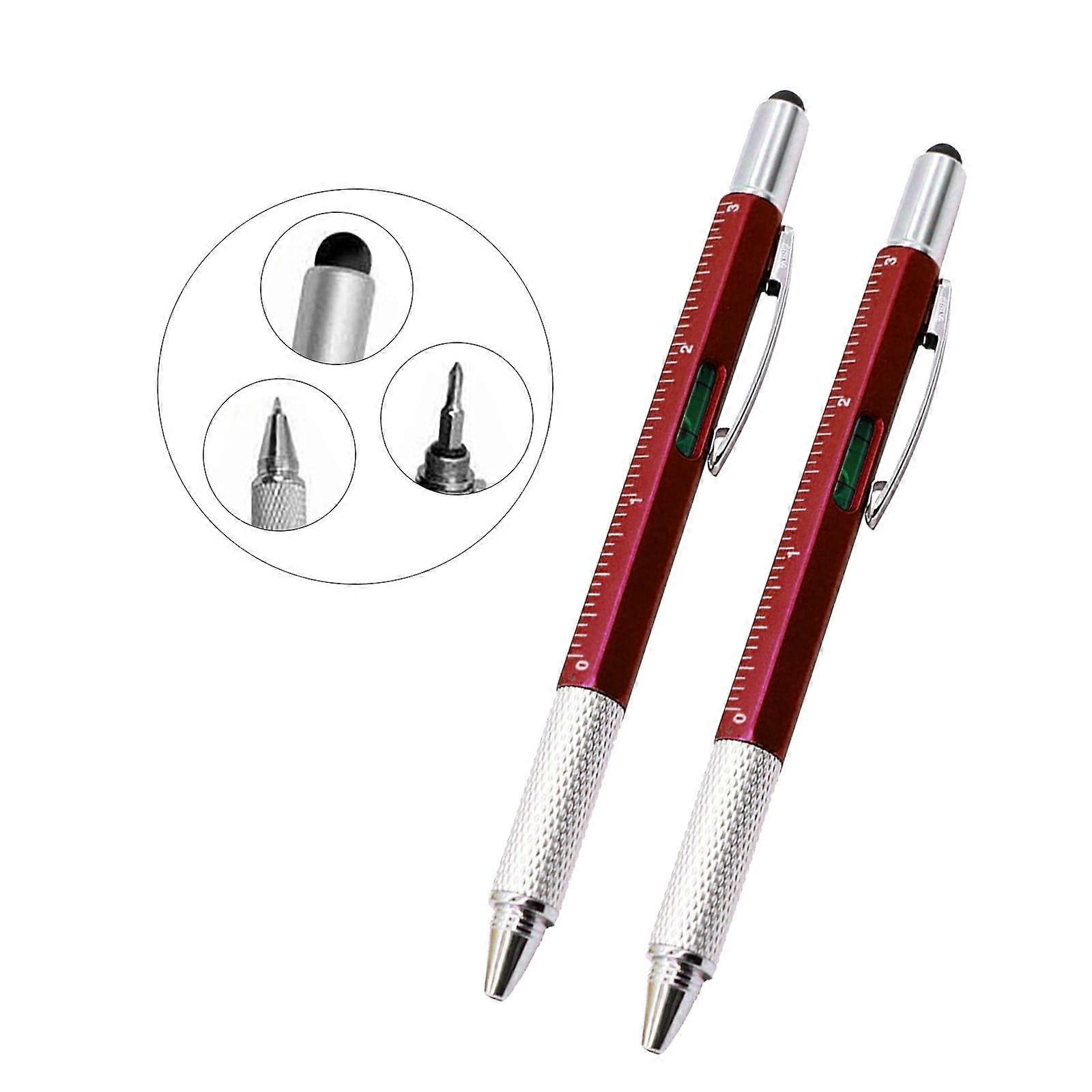 Infidev 6-in-1 Multifunctional Screwdriver Tool Pen, Ballpoint, Stylus, Ruler, Level & Bits, All-In-One Pocket for Home, Office, Outdoor