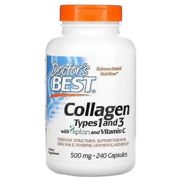 Doctor's Best, Collagen Types 1 and 3 with Peptan and Vitamin C, 125 mg, 240 Capsules