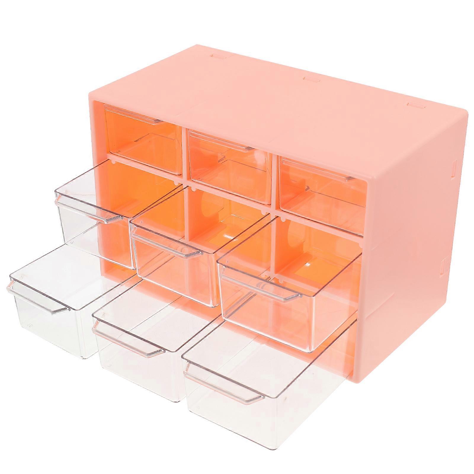 Drawer Style Storage Box for Cosmetics Organizer 5Pcs Pink Storage Case