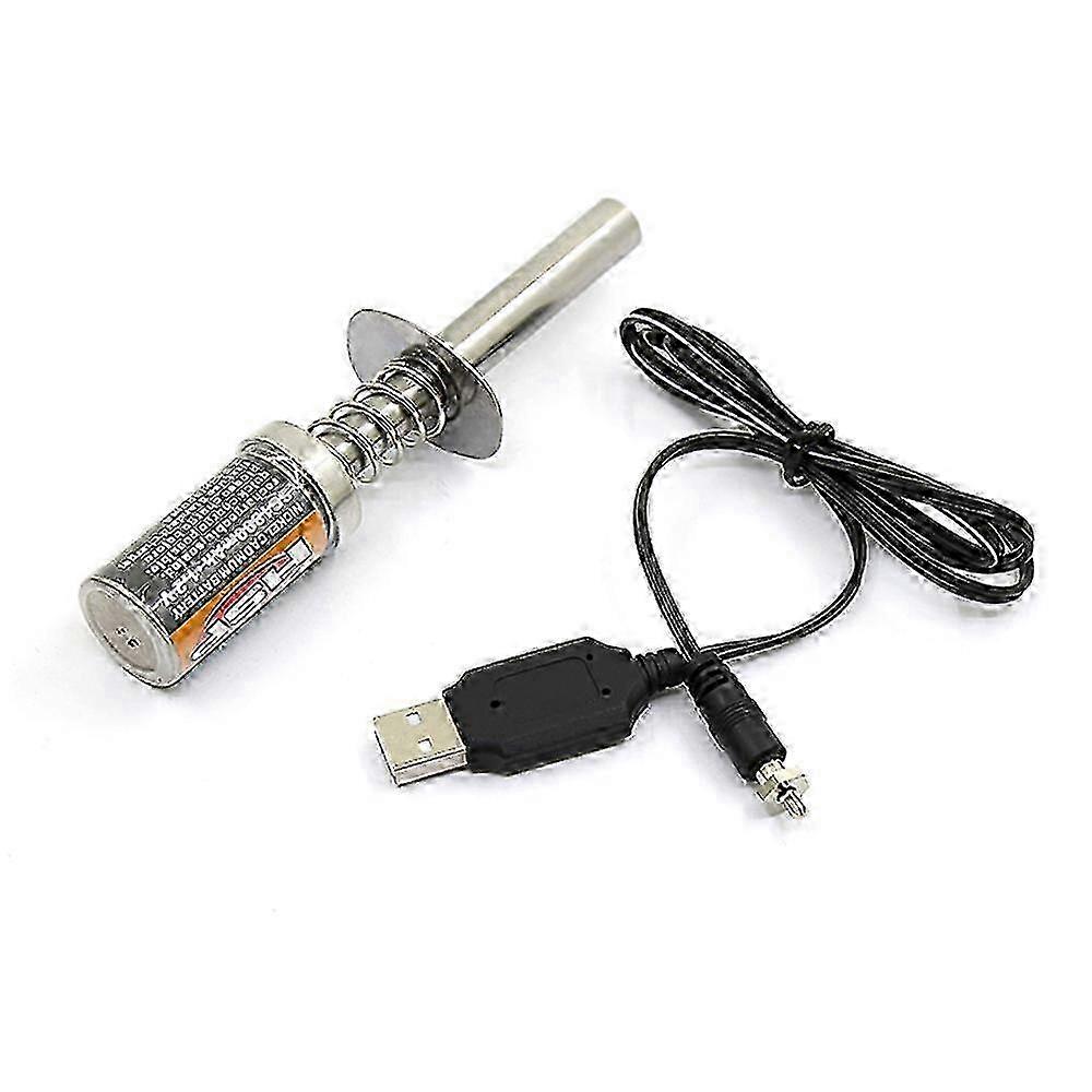 RC Nitro 1.2 V 1800Mah Rechargeable Glow Plug Igniter DC USB Charger for Gas Nitro Engine Power 1/10 1/8 RC Car 25-26