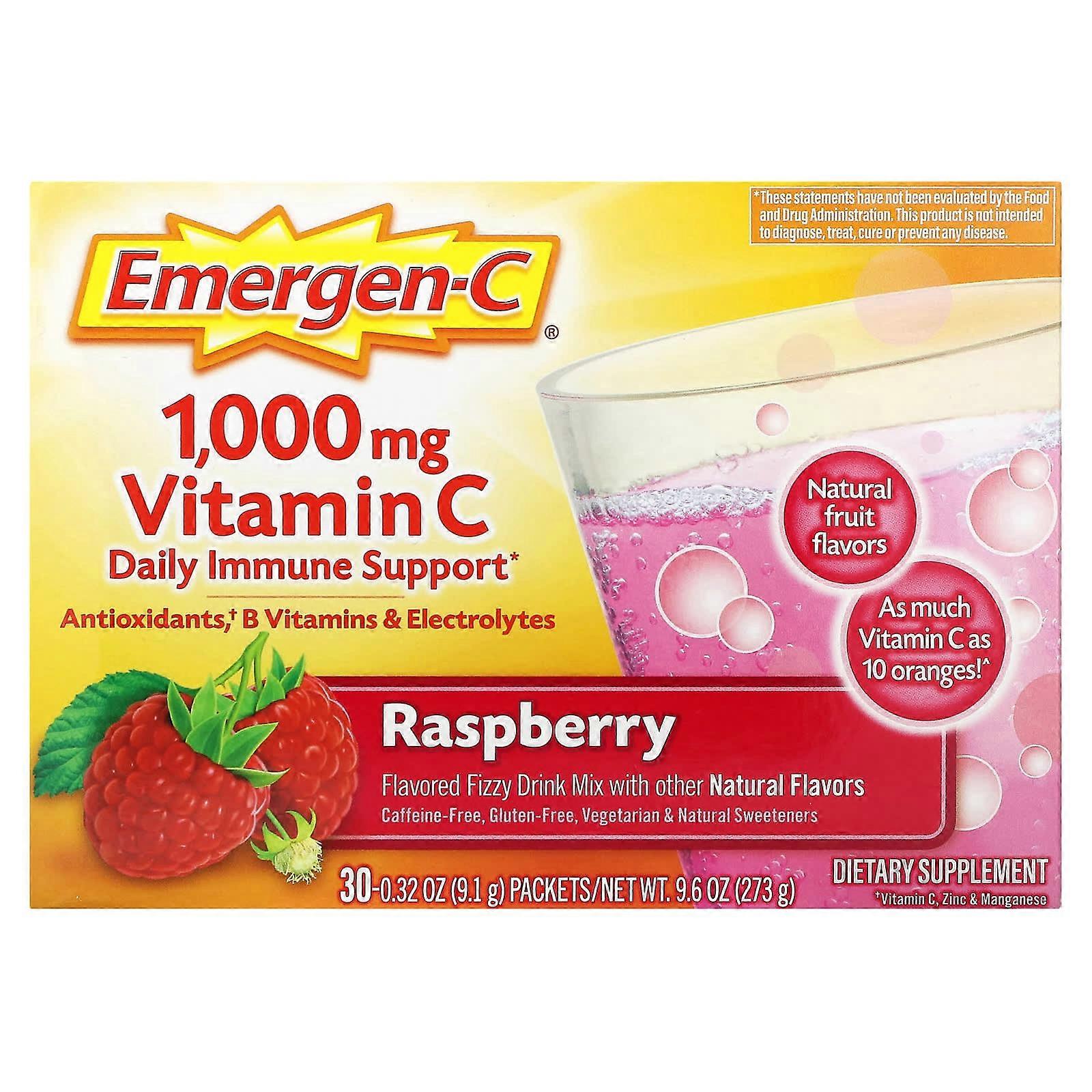Vitamin C, Raspberry, 1,000 mg, 30 Packets, 0.32 oz (9.1 g) Each