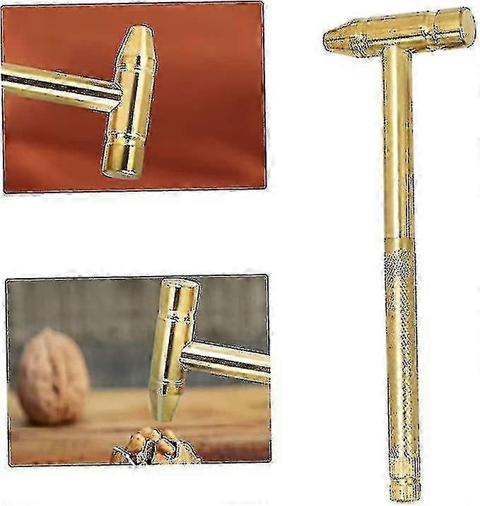Brass Hammer 5-in-1 Mini Hammer Copper Plated Hammer With Screwdriver Multi-function Golden Tool,hardware Tools,industrial Supplies 25-26