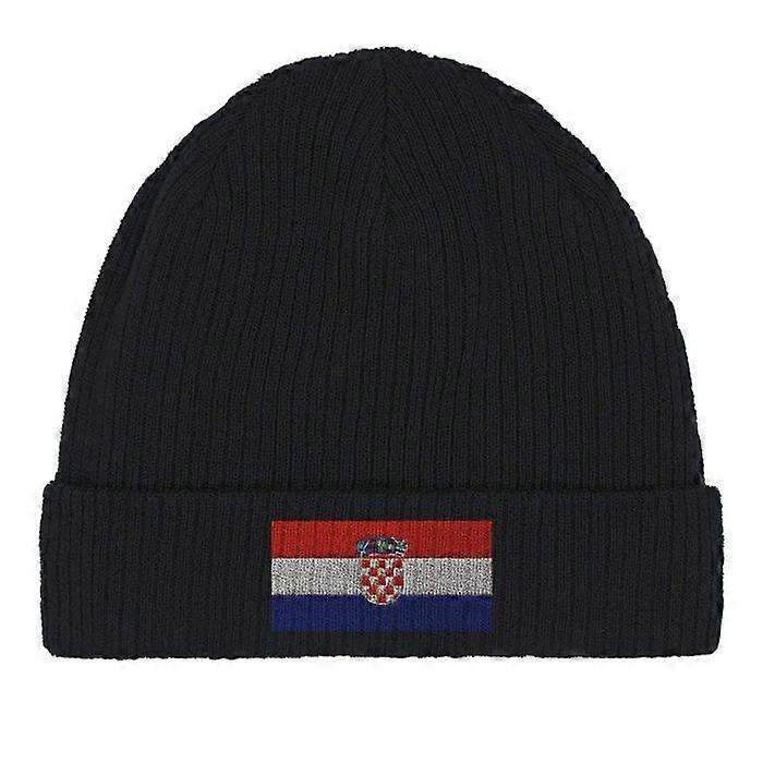 Croatia Flag Cap in Black