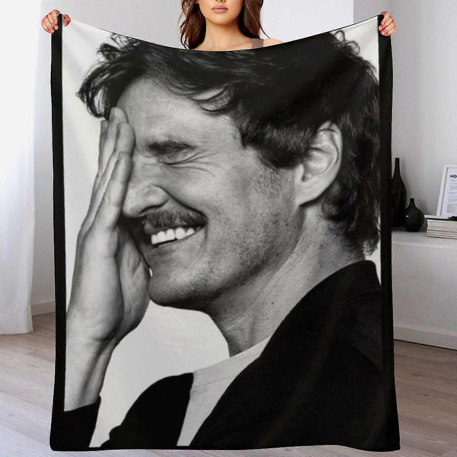 Pedro pascal Letvægts Plys Tæppe til Sofa Kontor Vinter Rejser Fløjl Anti-Pille