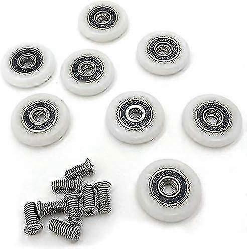 Sliding Shower Door Wheel Kit - 8 Rollers with Easy Installation Guide