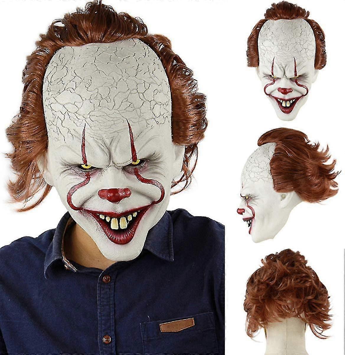 Pennywise It Clown Maske Deluxe Latex über Kopf Halloween Horror Clown Maske Zf0401