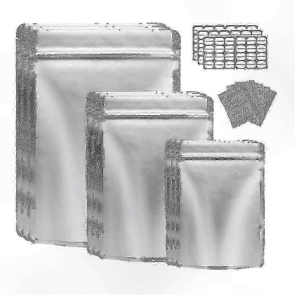 50 Count Resealable Mylar Pouches with Oxygen Absorbers for Grain and Nut Storage