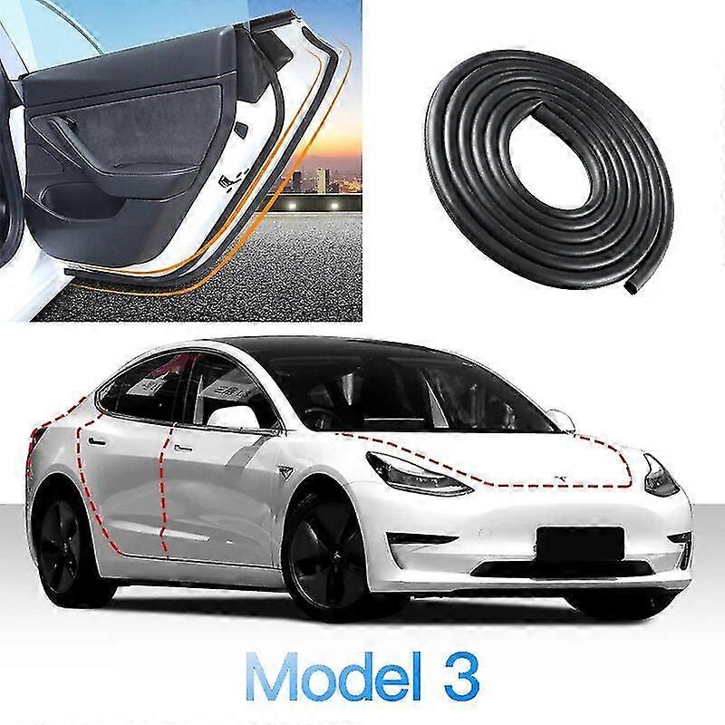 テスラモデル3オールドア風の騒音低減シーリングストリップキットフロントリアトランクABカラム自己接着ゴムウェザーストリップ