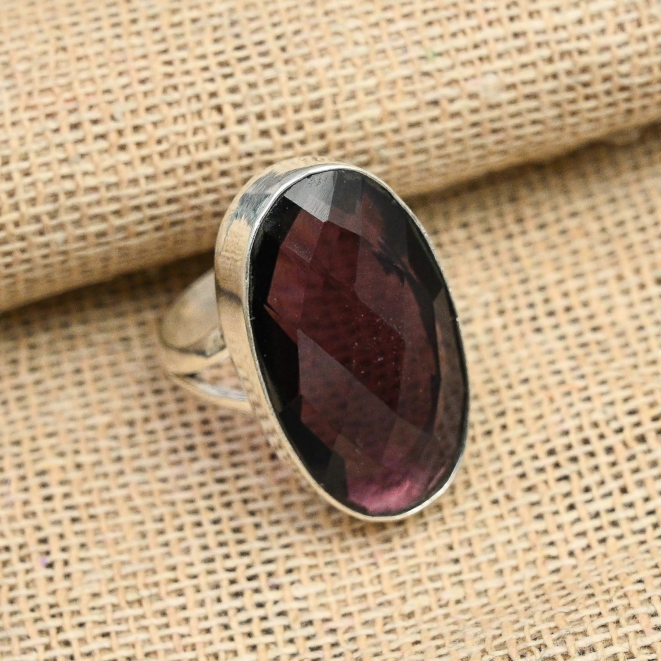 Pretty Amethyst Gemstone Handmade 925 Solid Sterling Silver Jewelry Ring For Her