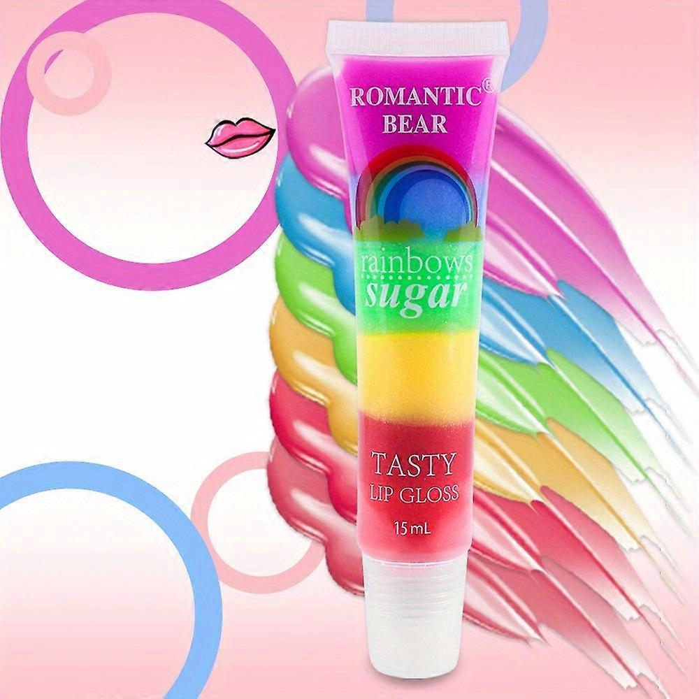 Rainbow Jelly Single-color Lip Gloss, 6 Colorful Colors, Lightweight Texture, Long-lasting Color
