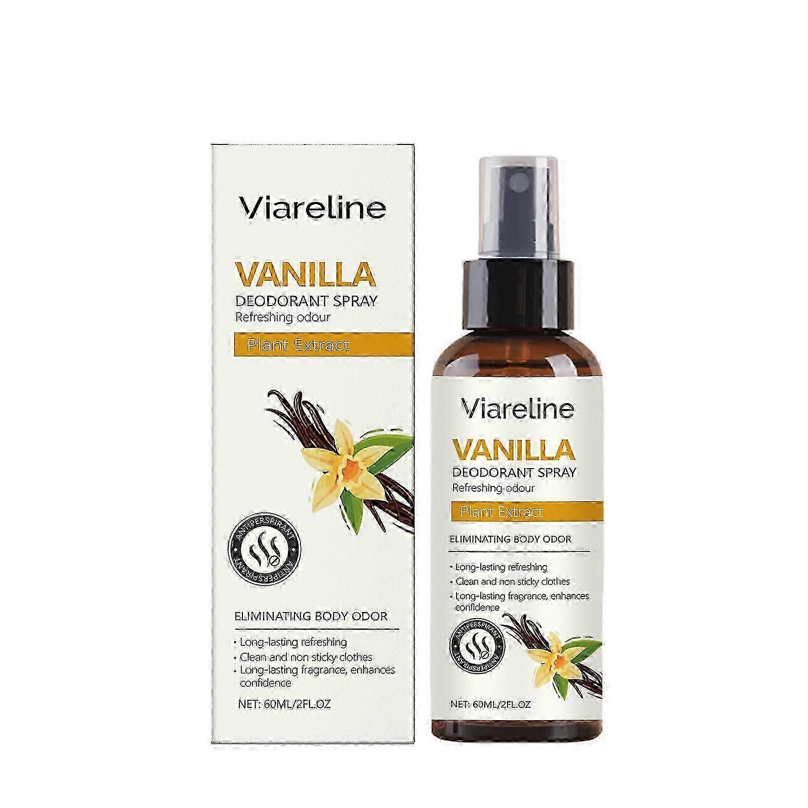 Viareline Vanilla Fresh Spray Removes odor, sweats, and naturally fragrant, refreshing, and keeps fragrance for a long time