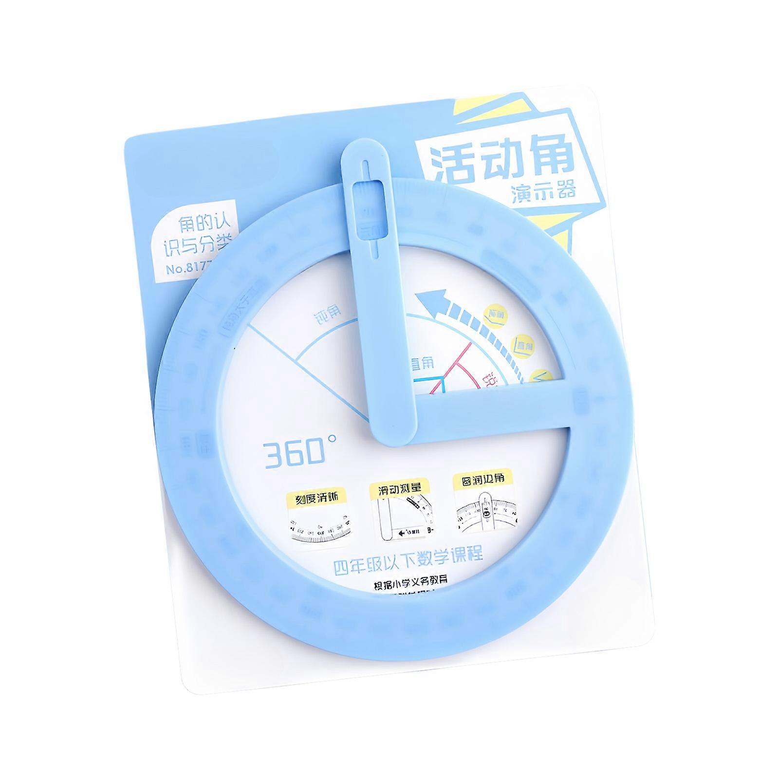 Adjustable Angle Measuring Tool Plastic Texture Suitable for Precise Math Drawing Classroom Safe Educational Supply  Blue