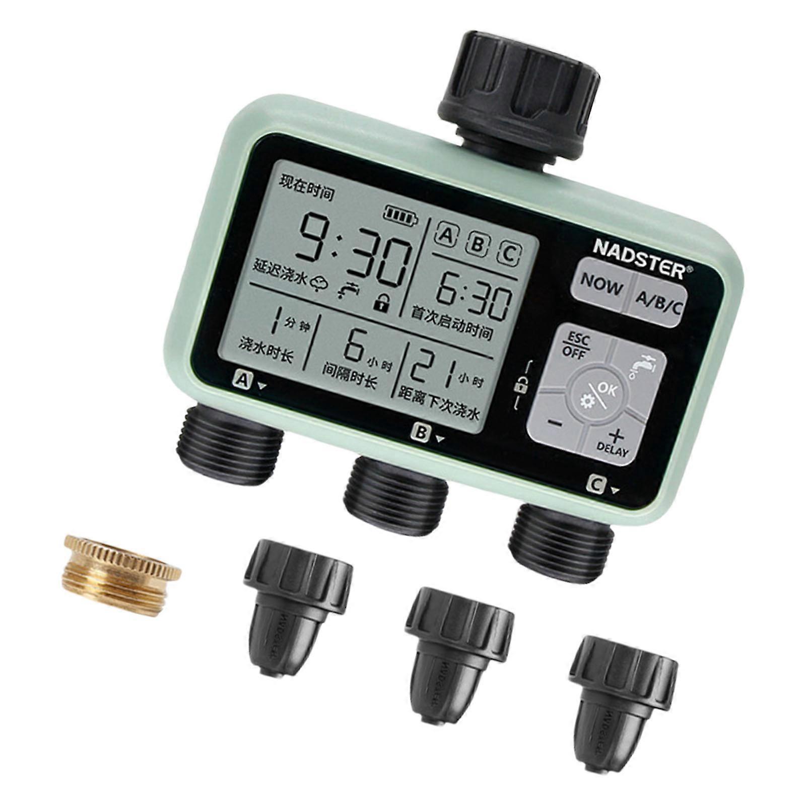 Irrigation Computer 3 Output Programmable Drip Hose Irrigation Automatic Timed Irrigation Waterproof Digital Irrigation Multicolor