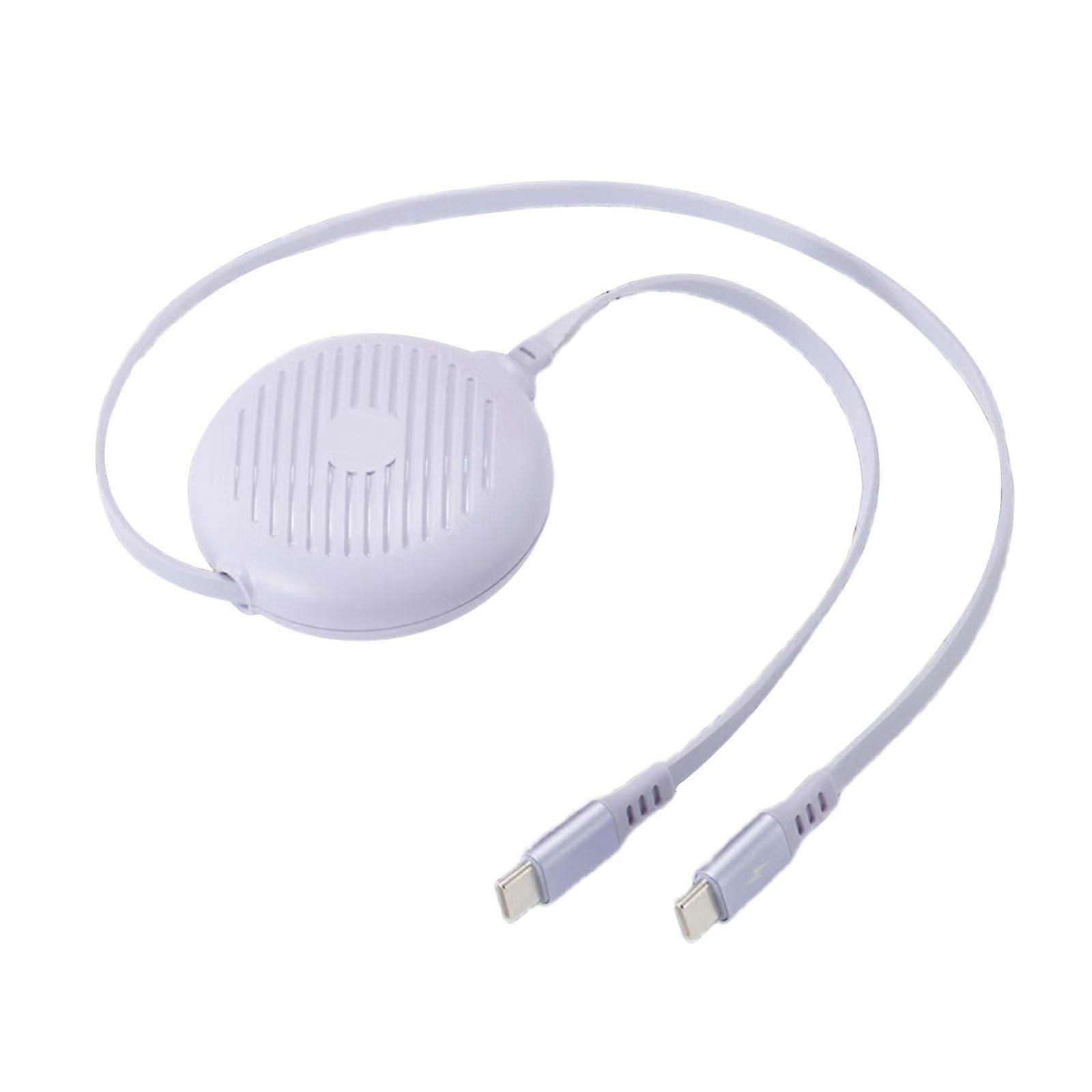 100W USB C to C Cable Fast Charging with Retractable Feature for Laptops Tablets Phone Game Controller and Other Devices  Purple