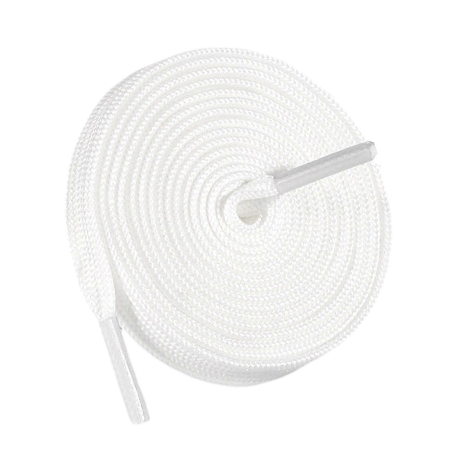 Simple Solid Color Flat Shoe Laces For Canvas Sneakers 120cm Length Polyester Fibers Shoe Strings Secure Tying System  White