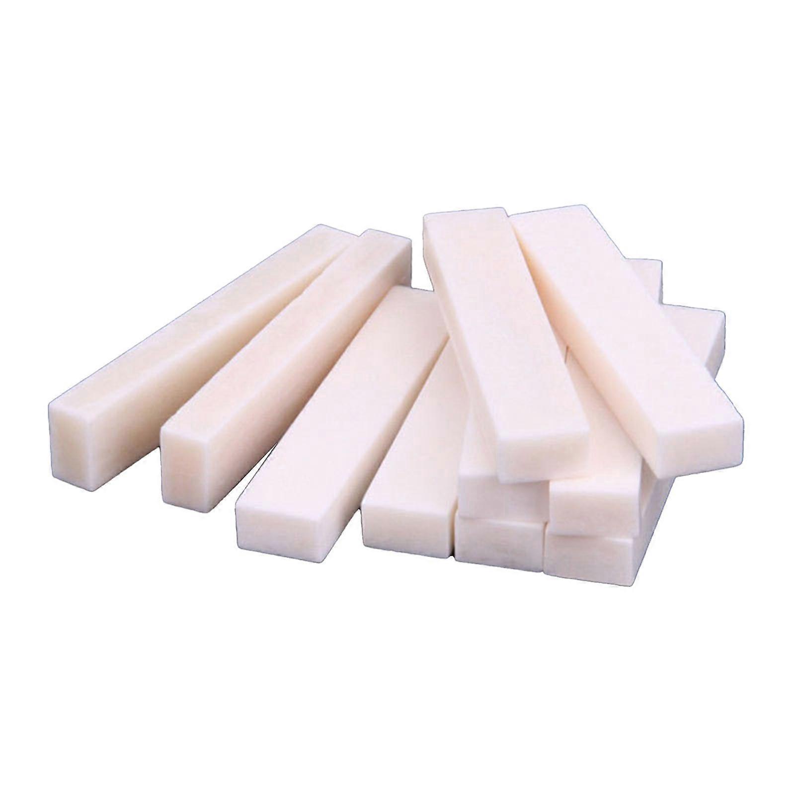 10Pcs Blanks Bone Nut String Pillow Bone Nut Saddles Blanks Unslotted Guitar Bridge Nut for Mandolin, Banjos, Ukulele Multicolor