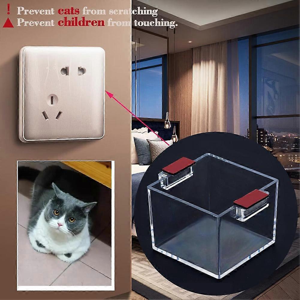 Magnetic Push Button Switch Protective Cover Square Dustproof Waterproof Transparent Protective Cover for Power Cockets