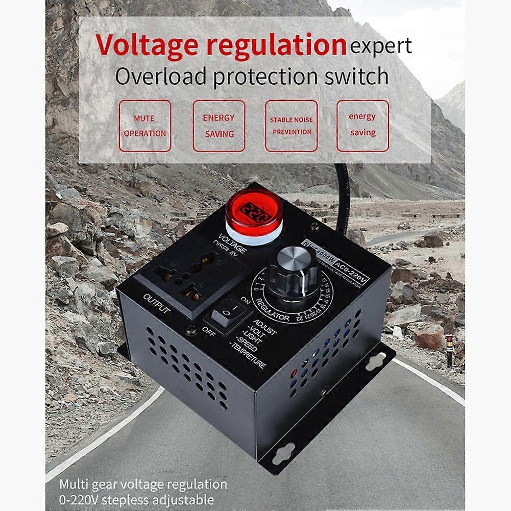 4000W Voltage Regulator Portable Speed Adjustable Voltage Regulator Compact Variable Voltage Controller EU Plug