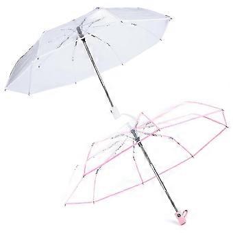 2pcs Transparent Automatic Umbr Rain Women Men Sun Rain Auto Umbr Folding f74