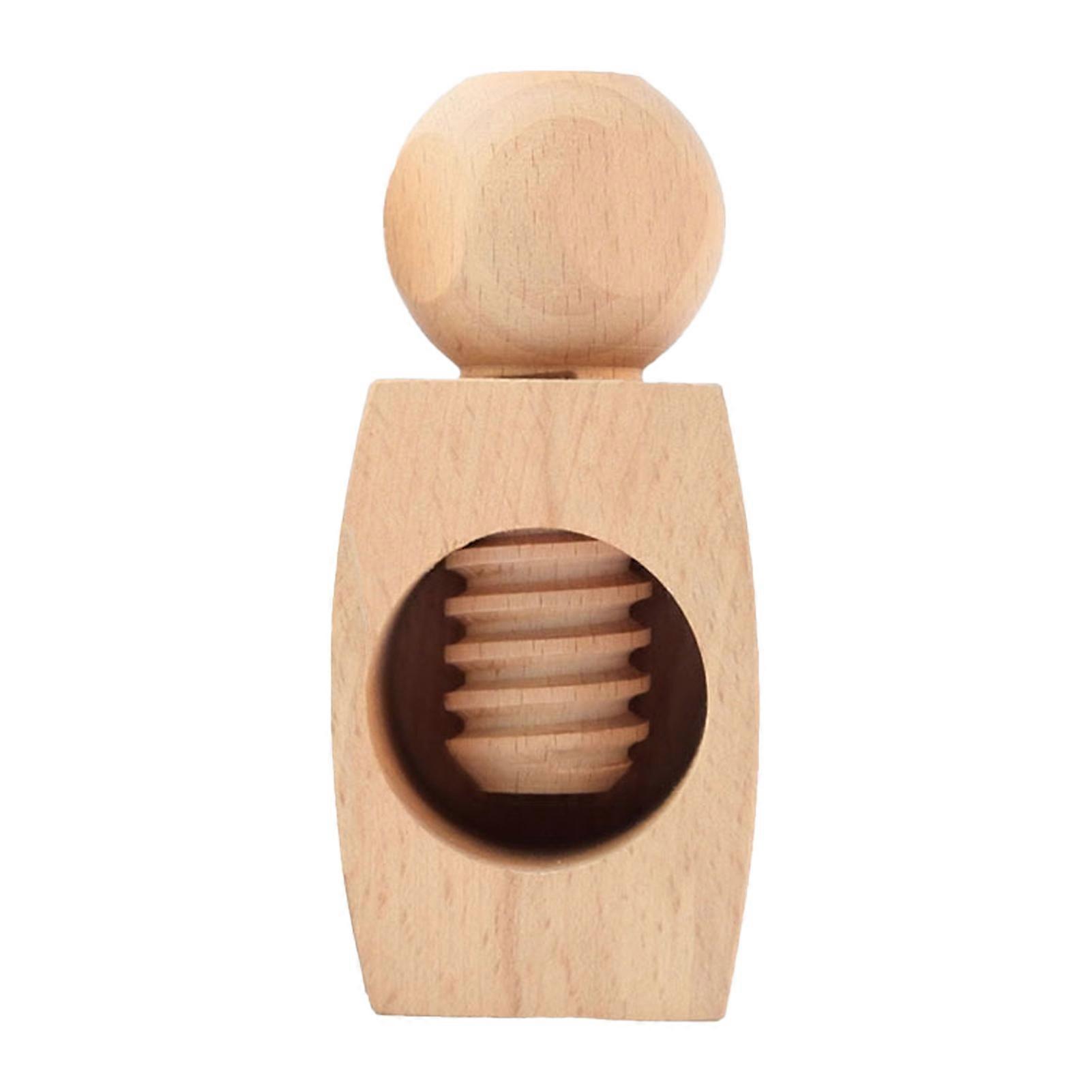 Natural Solid Wood Nutcracker - Ergonomic Sheller for Walnuts - Durable & Compact Storage