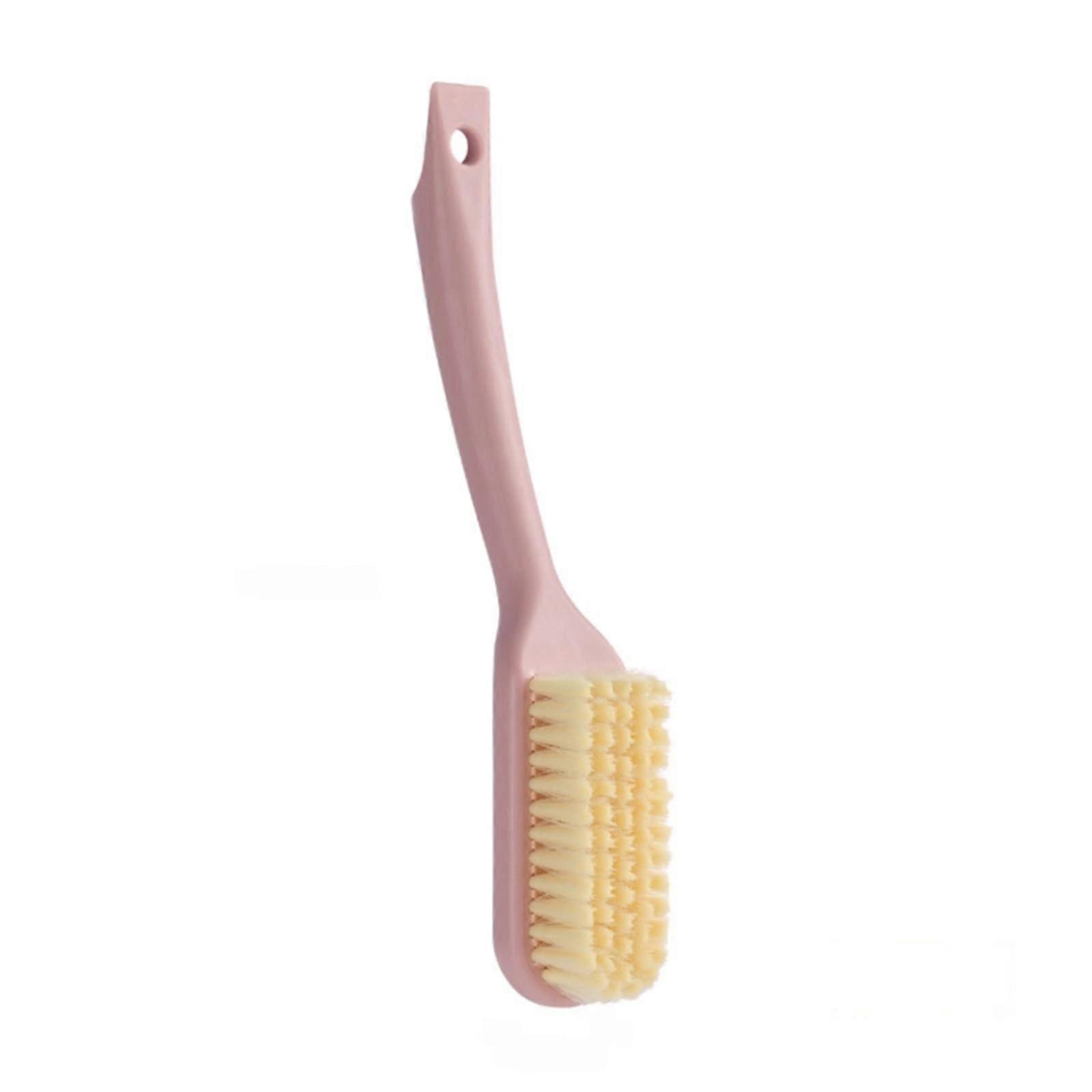 Shoe Cleaning Brush with Long Handle and Soft Bristles for Gentle Care – Pink