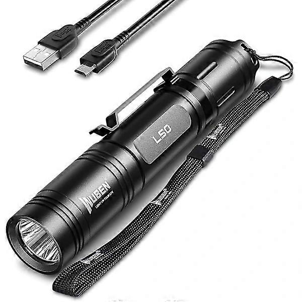 L50 Ultra Powerful LED Flashlight, Rechargeable 1200 Lumen Waterproof with Memory Function Military Tactical Flashlight, 5 Modes, for Camping