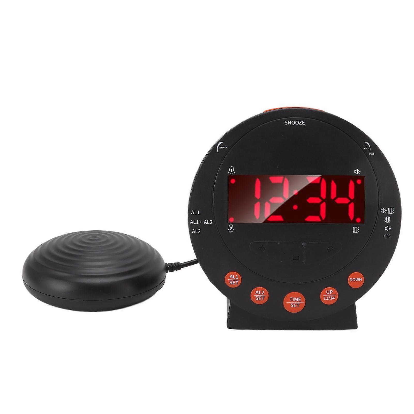 Extra Loud 110dB Alarm Clock with Bed Shaker and Red Flash Light for Heavy Sleepers and Seniors