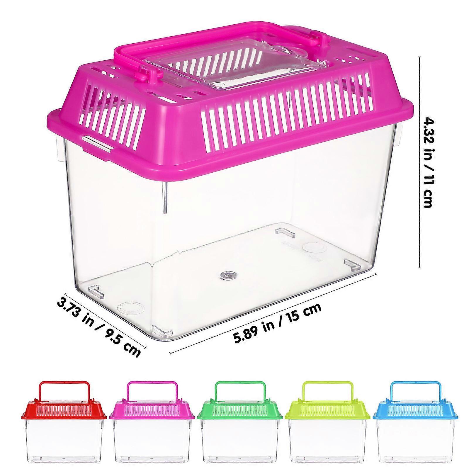 Transparent Turtle Box Plastic Fish Tank for Storage 5Pcs Portable Design