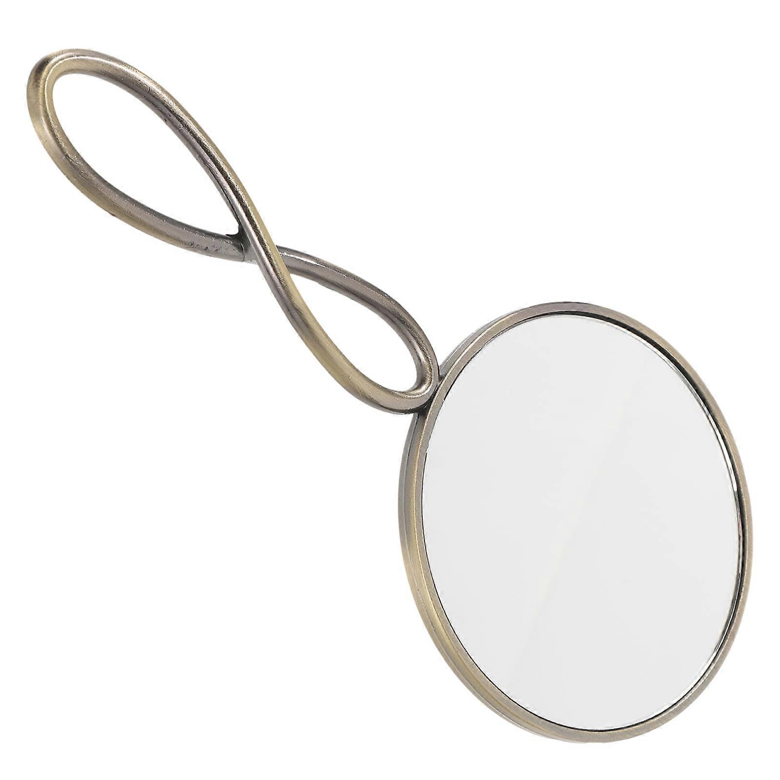Retro Handle Mirror Portable Women Makeup Mirror Handheld Mirror Decorative Hand Mirror