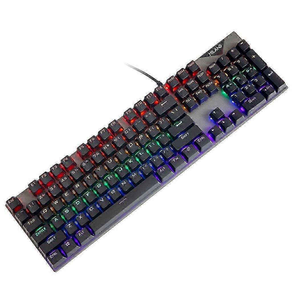 Wired Gaming Mechanical Keyboard 104 Keys LED Backlit Green Axis Metal Luminous Keyboard for Laptop and Gamer Pro