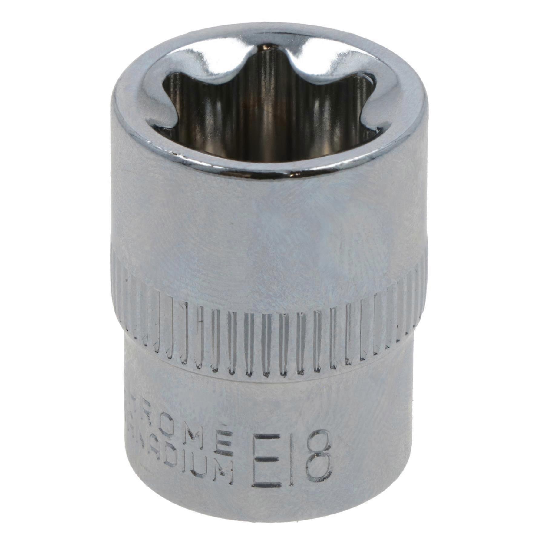 E18 Female Torx Socket Star Bit 3/8" Drive Standard External Chrome Vanadium