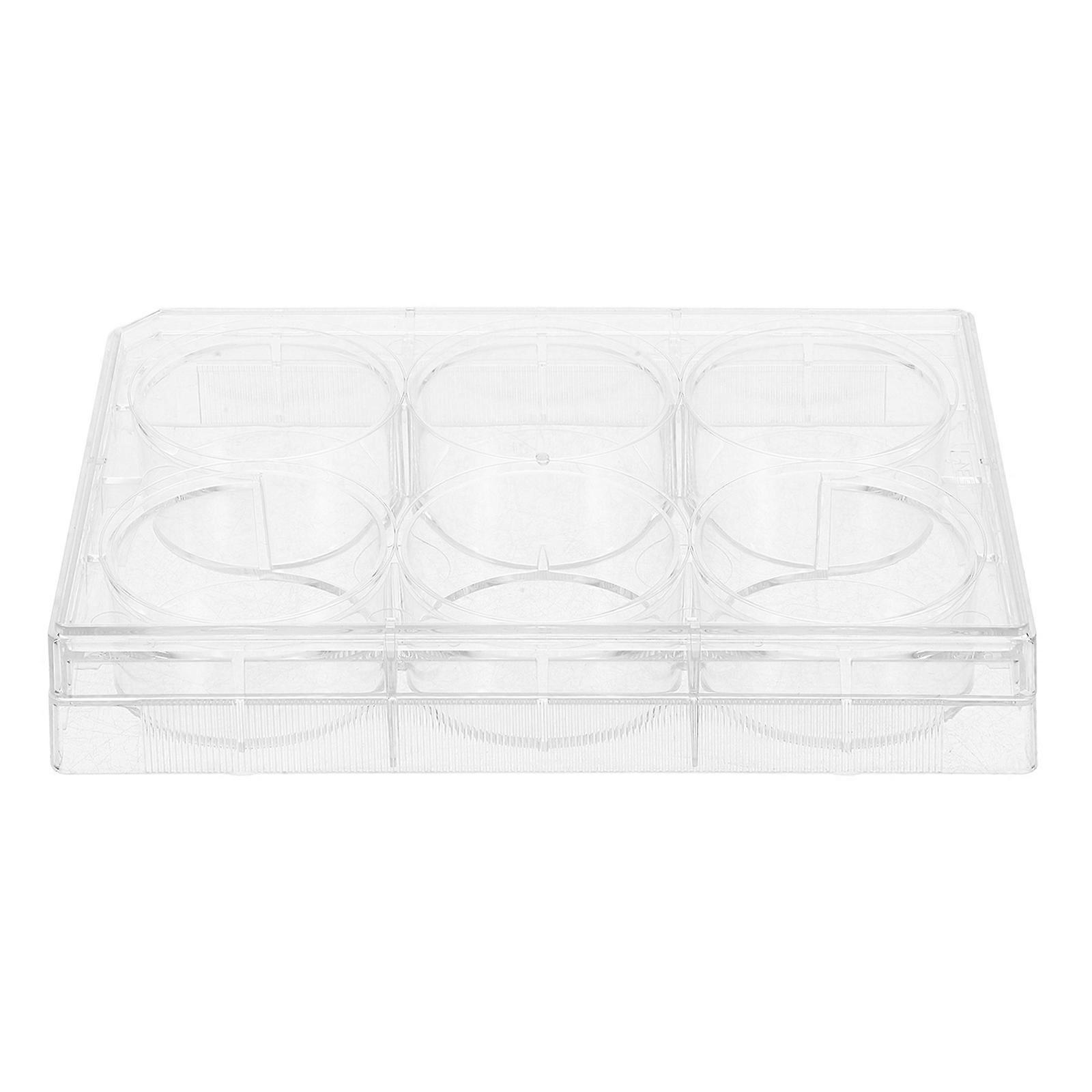 Transparent Cell Culture Plate for Lab Use 6 Well Polystyrene Material