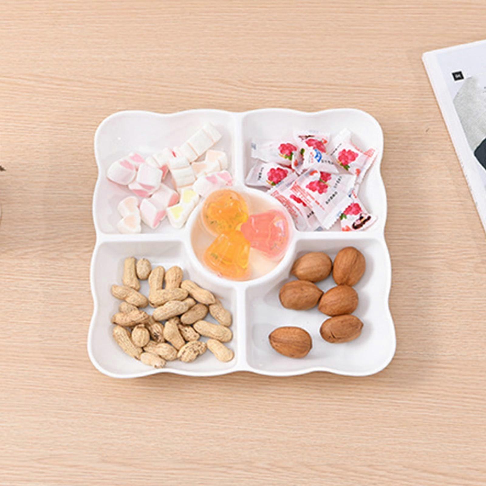 Avtoify Wheat Straw Candy Tray, Round Snack Fruit Organizer, Compatible with Home & Office, Solid Color