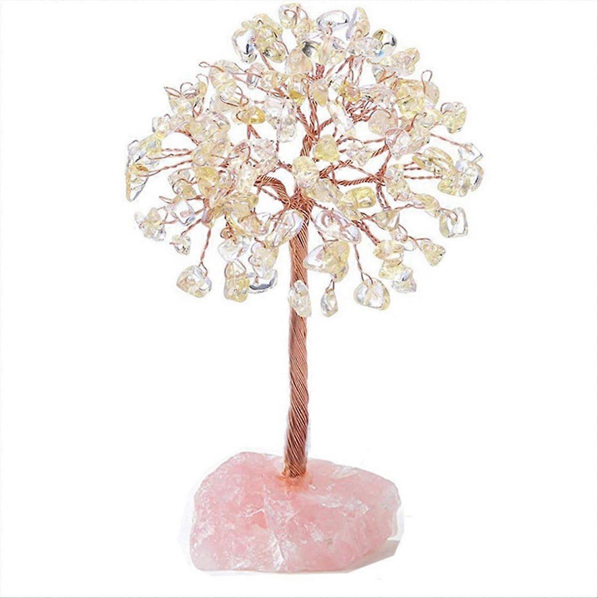 Rose Quartz Crystal Tree,Artificial Crystal and Healing Stone Tree D