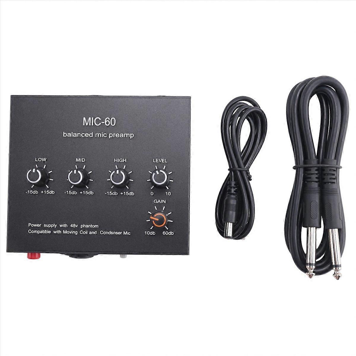 Microphone Preamplifier with DC Cable and 6.5mm Cable