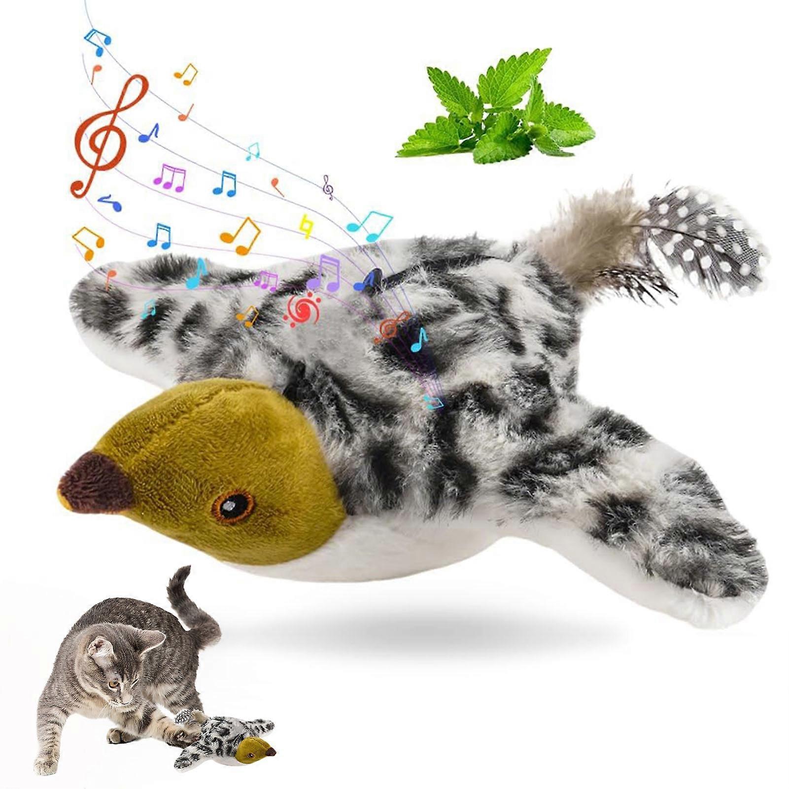 Flappy Chase Cat Toy, Interactive Chirping Bird Cat Toy with Remote Control, Chirping Bird Cat Toy Flapping Wings