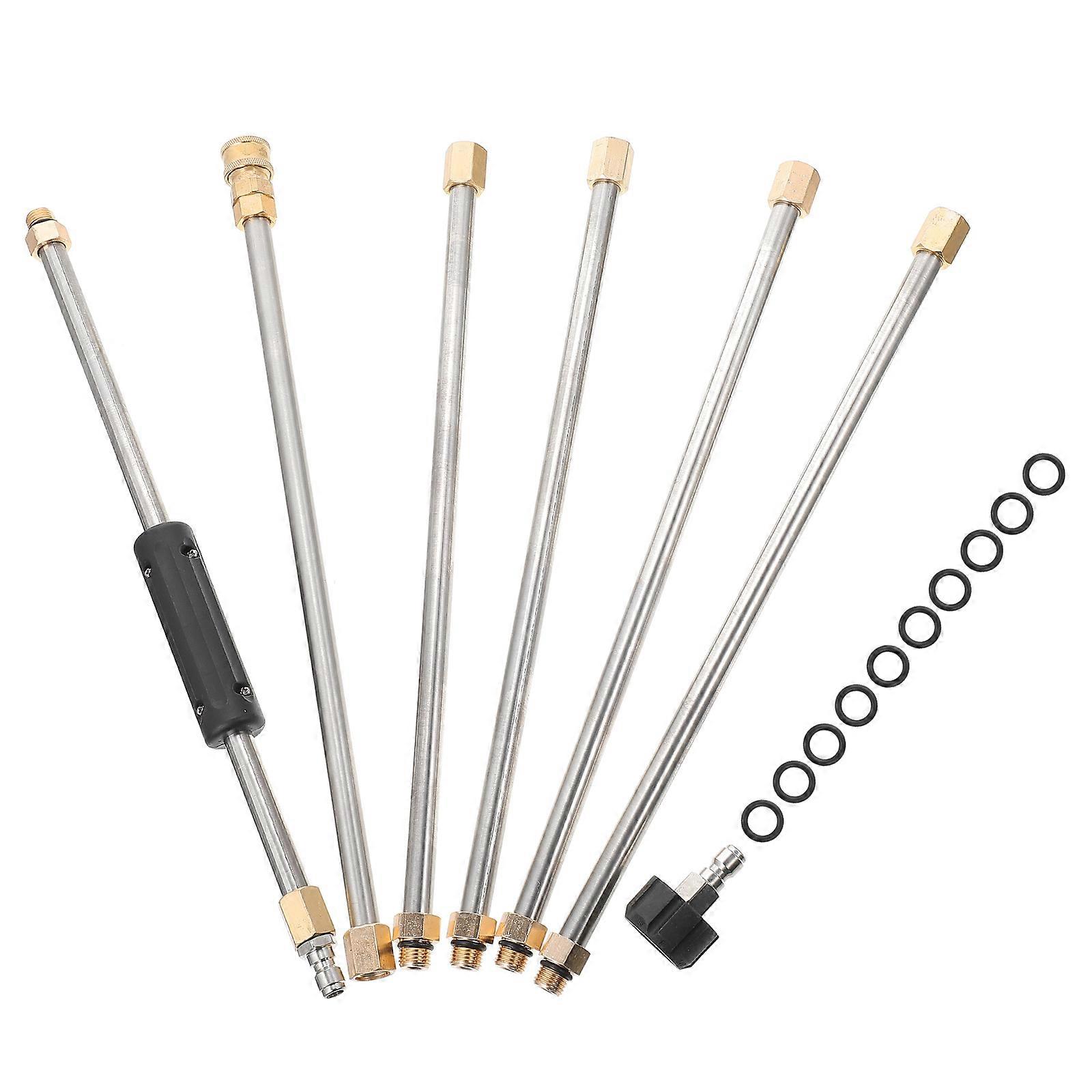 Power Washer Extension Rod for Versatile Cleaning 2Sets Silver