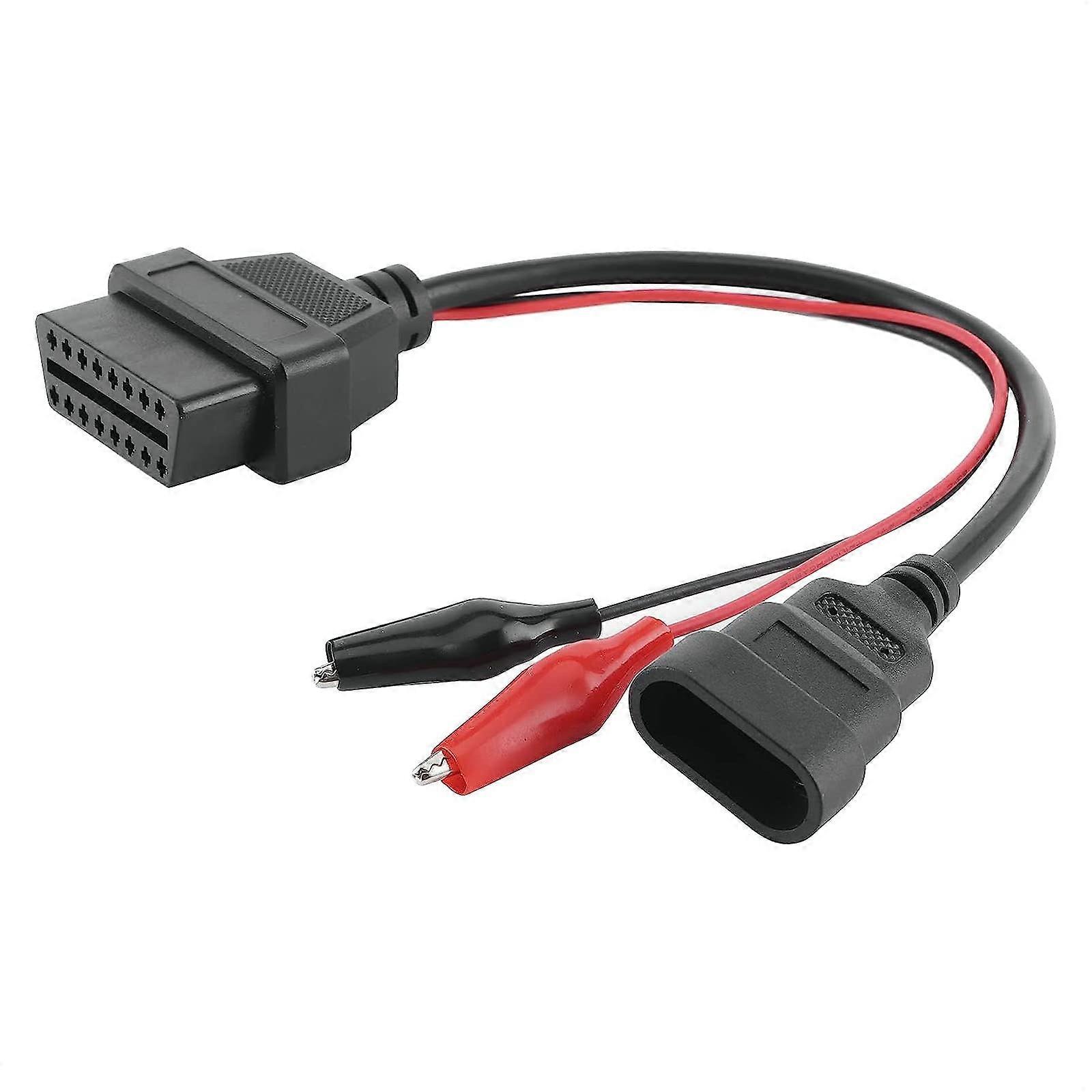 OBD2 Adapter Cable 3 Pin to 16 Pin 40cm Secure Diagnostic Connection Compatible with Fiat Lancia Alfa Romeo