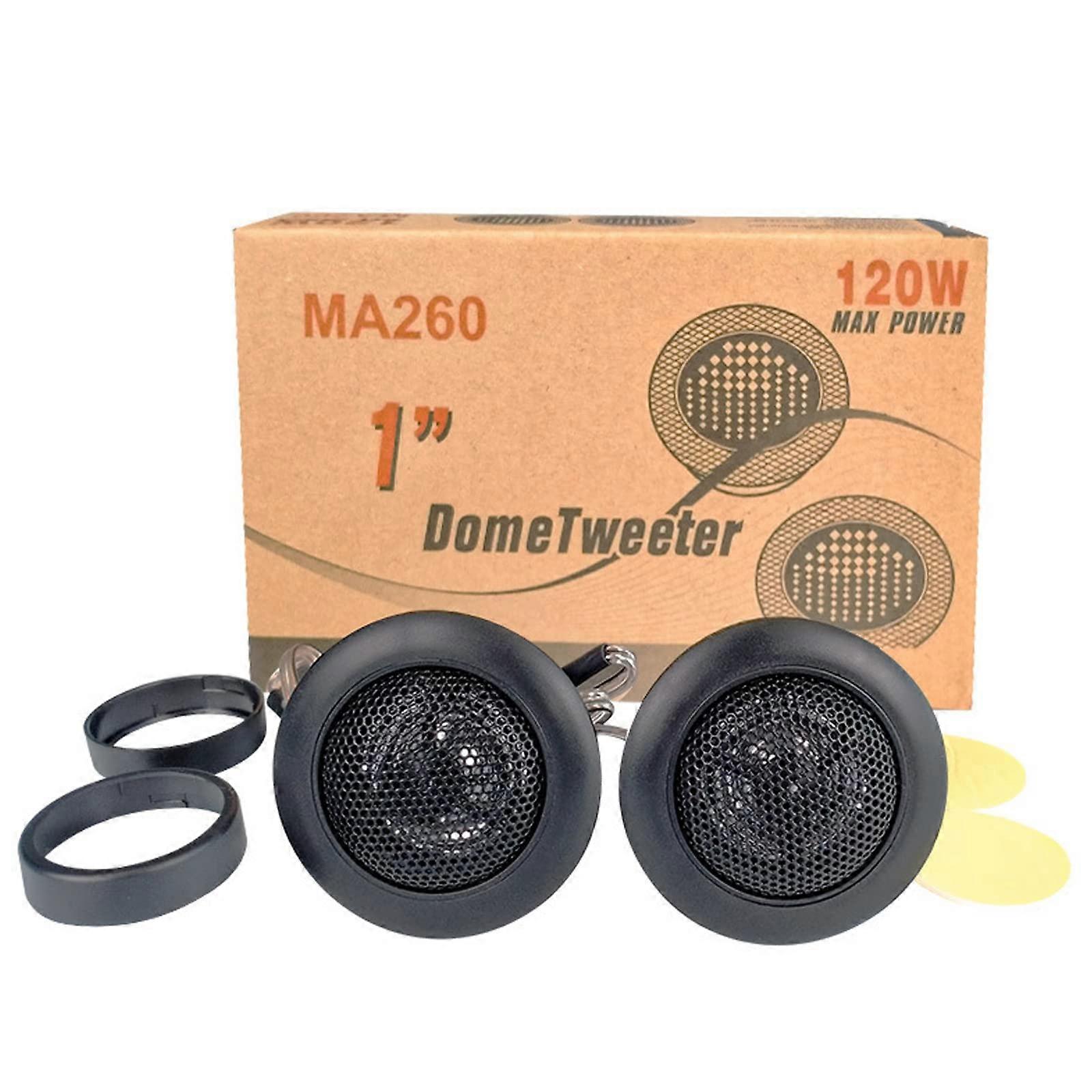 1 Inch Car Tweeters with 120W Max Output, Crisp Frequency Audio, Door Mount Super Tweeters (Pair)