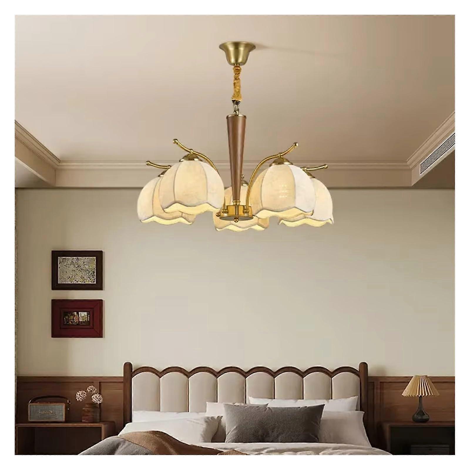 Modern Gold Crystal Chandelier with Elegant Design, 5Head Luxury Ceiling Light Fixture